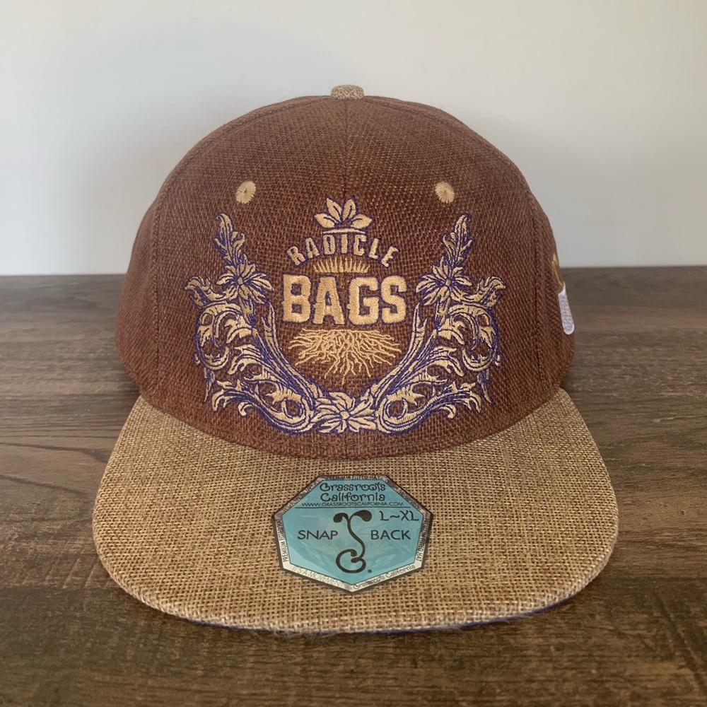 Grassroots California RADICLE BAGS Limited Edition Fitted Flat Brim Hat L / XL